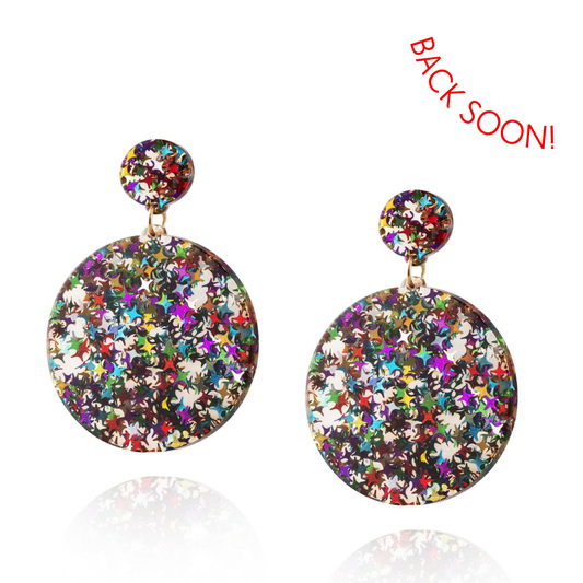 Multicolour disco dangle earrings