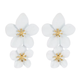 White flower statement earrings
