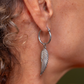 Silver wing pendant hoops