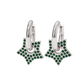 Silver star huggies - green sparkle