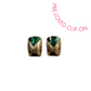 MITZI green enamel and gold tone clip-on earrings