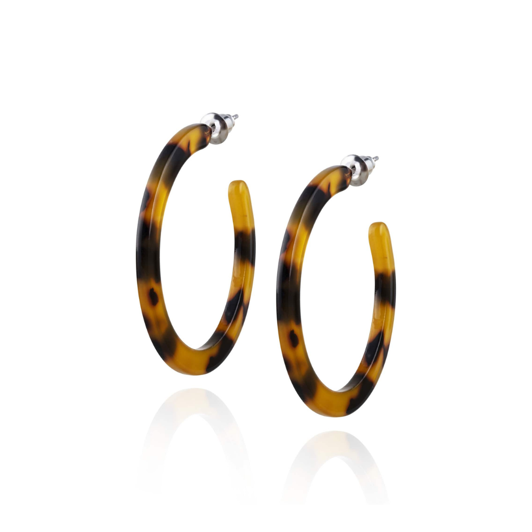 SASHA tortoiseshell acrylic hoop earrings