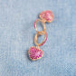 Pink sparkle heart huggies