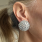 White disco ball statement earrings (small)