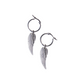 Silver wing pendant hoops