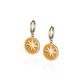 Yellow enamel pendant huggies