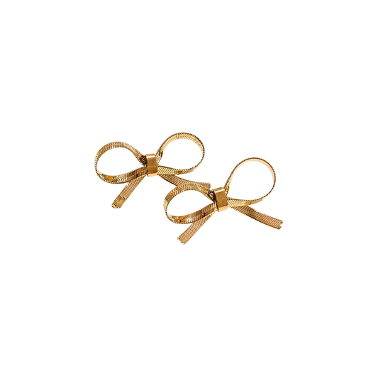 Mini gold bow studs