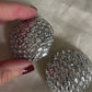 Disco ball statement earrings