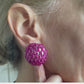 Pink disco ball statement earrings (small)