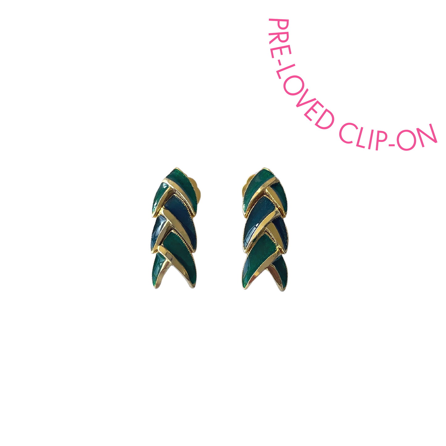 AMANDA vintage green arrow clip-ons