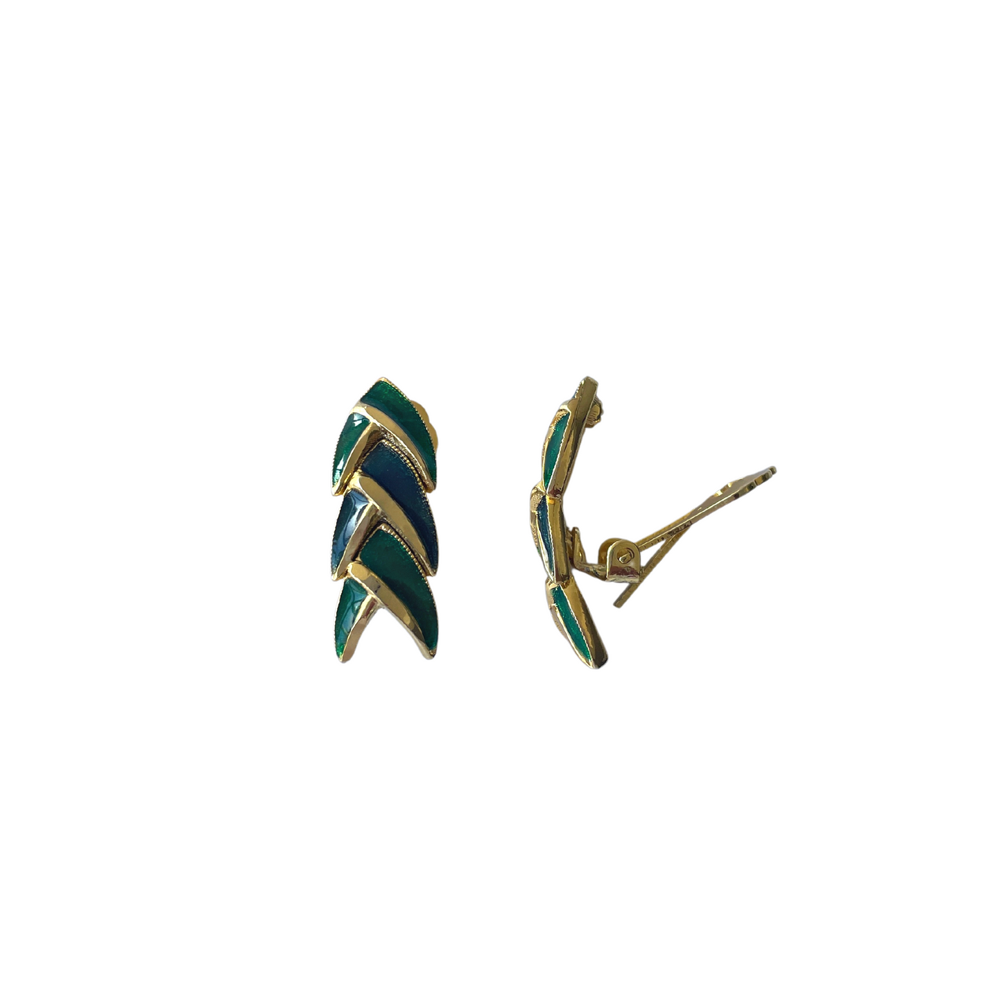 AMANDA vintage green arrow clip-ons