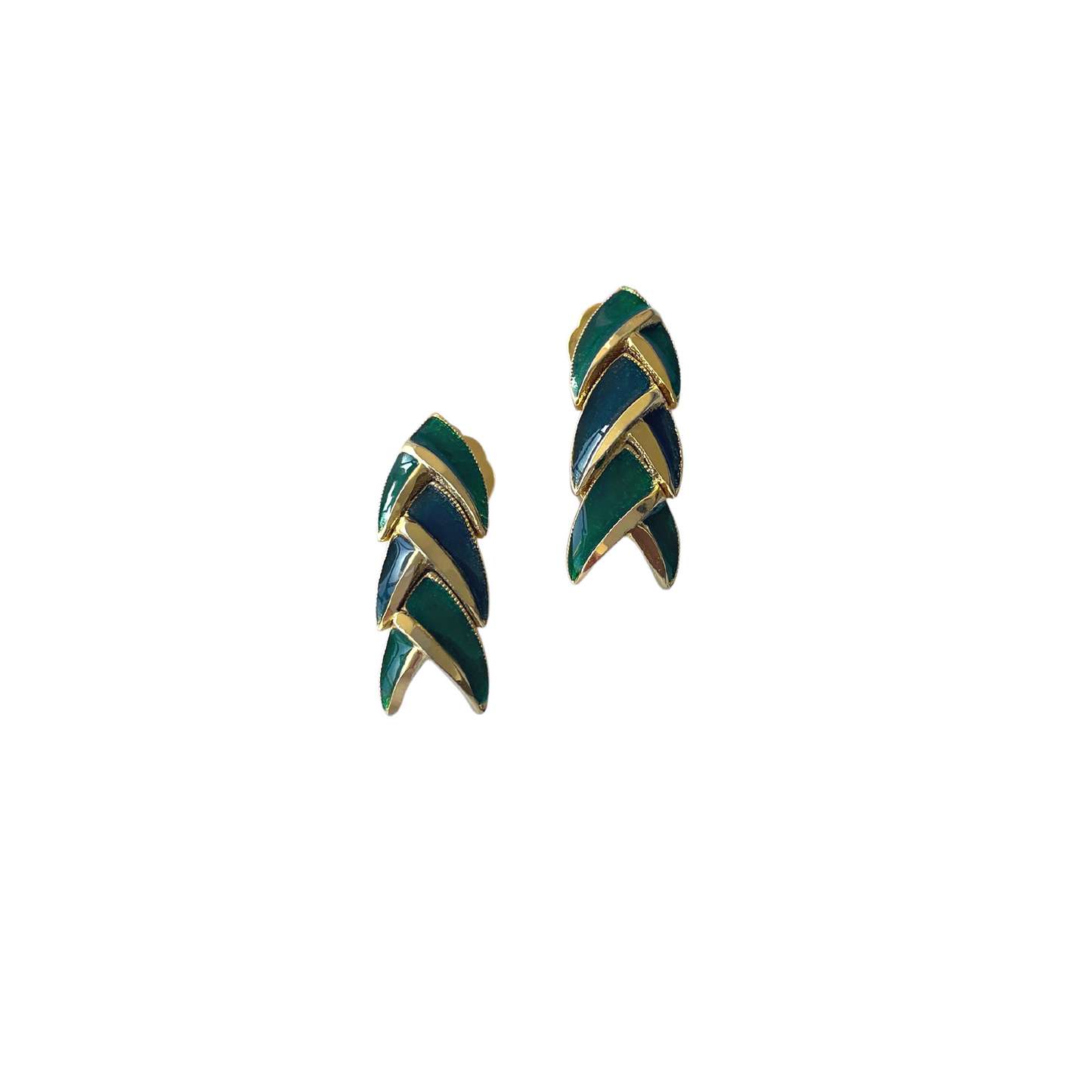 AMANDA vintage green arrow clip-ons