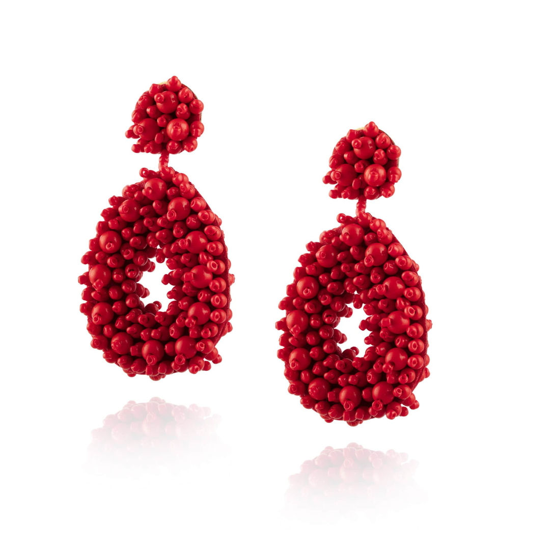 CARMEN red beaded maxi dangles