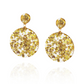 Yellow disco dangle earrings