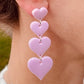 Pink heart drop earrings